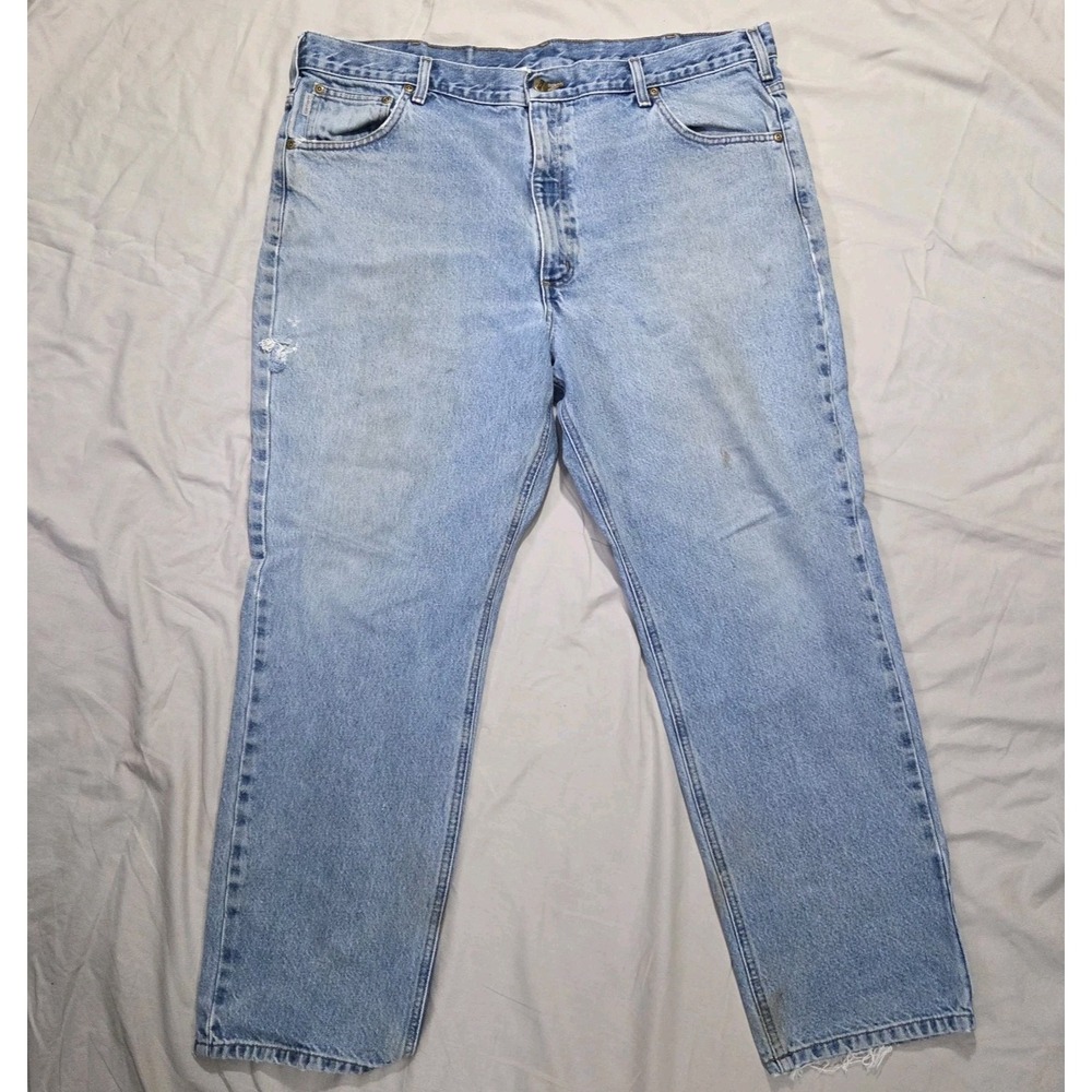 Carhartt B18STW Mens Jeans 42x30 (Fits 40x30) Straight Leg Workwear Denim Pants